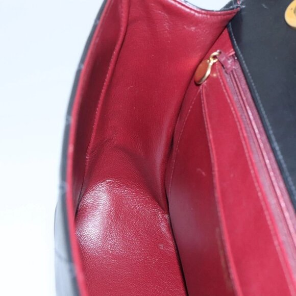 CHANEL Big Matelasse 34 Single Flap Chain Bag Lamb Skin Black CC Auth nb349AM - Picture 13 of 16